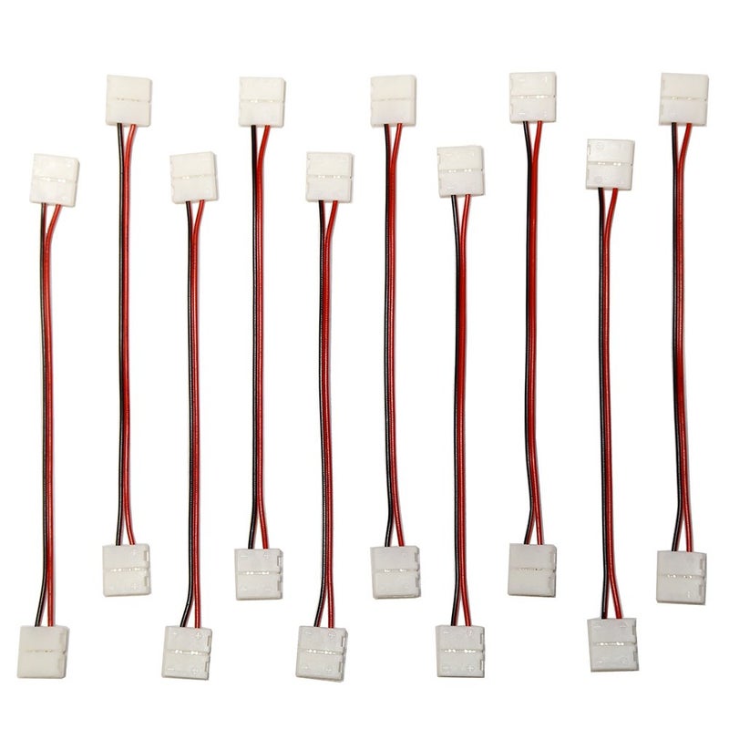 EvZ 10PCS LED 5050 Single Colour Strip Light Connector 2 Pin Conductor 10 mm Wide Strip Jumper - Image 1